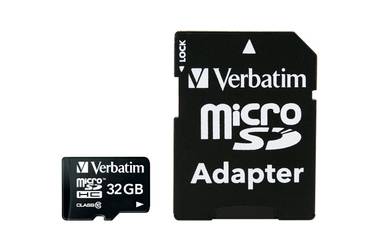 Карта памяти Verbatim MicroSDHC 32GB Class 10+adapter