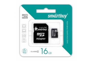 Карта памяти SmartBuy MicroSDHC 16GB Class 4