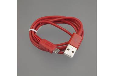 Кабель USB micro,  красный, 1м