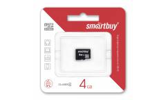 Карта памяти SmartBuy MicroSDHC 4GB Class 4+adapter