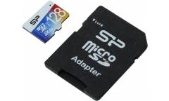 Карта памяти Silicon Power MicroSDXC 128Gb Class 10 Silicon Power UHS-I Elite Colored (75Mb/s)+adapter