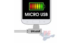 Кабель USB Krutoff micro U3-100m Cloth (1m) серый
