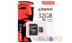 MicroSDHC флэш-накопитель 32GB Class 10 Kingston UHS-I Industrial W/R 90/35 MB/s + adapter