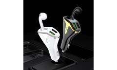 АЗУ Hoco E47 Pro Traveller wireless headset car charger (белый)