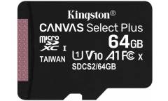 MicroSDXC флэш-накопитель 64GB Kingston Class 10 UHS-I Canv