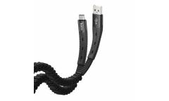 Кабель USB Hoco U78 Cotton treasure elastic charging data cable for Type C Black