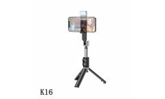 Монопод для селфи Hoco K16 Bluetooth aluminum alloy fill light live broadcast holder (черный)