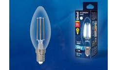 Светодиодная (LED) Лампа FIL (прозрачная) Uniel LED-C35-9W/4000K/E14/CL Sky свеча