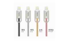 Кабель USB Hoco U8 Zinc alloy metal lightning Charging cable (1M) Серебристый