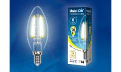 Светодиодная (LED) Лампа FIL (прозрачная) Uniel LED-C35-7,5W/NW/E14/CL GLA01TR Air свеча
