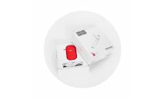 Гарнитура Bluetooth Hoco E39 Admire sound single (белый с красным чехлом)