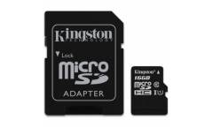 Карта памяти Kingston MicroSDHC 16GB Class 10 UHS-I (45MB/s) + adapter