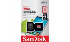 Карта памяти SanDisk MicroSDHC 8GB Class 10 UHS-I Ultra Android (48MB/s)+adapter