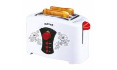 Тостер Centek СТ-1426 (бел) 800 Вт, 7 уровней мощности, 2 тоста, функции разморозка,