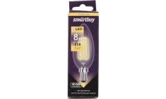 Светодиодная (LED) Лампа FIL (прозрачная) Smartbuy-C37-08W/3000/E14 (SBL-C37F-8-30K-E14)