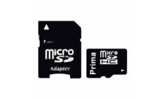 Карта памяти Prima MicroSDHC 16GB Class 10+adapter