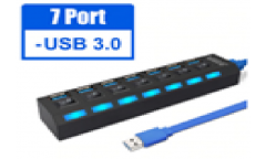 USB 3.0 хаб с выключателями, 7 портов, СуперЭконом, черный