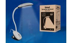 Светильник настольный Uniel LED TLD-529 Grey-White/4W/LED/400Lm/4500K прищепка