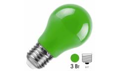 Лампа светодиодная LED 3вт Е27 зеленый А50 (LB-375) Feron