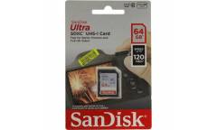 SDXC флэш-накопитель 64GB Class 10 SanDisk UHS-I Ultra 120MB/s