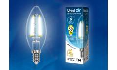 Светодиодная (LED) Лампа FIL (прозрачная) Uniel LED-C35-6W/NW/E14/CL GLA01TR Air свеча