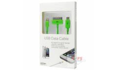 Кабель USB 4в1 (iPhone 5/iPhone 4/Galaxy Tab/micro USB) 0.2м, 0.2м, зеленый, в коробке