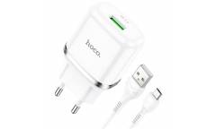 CЗУ Hoco N3 Special Single port QC3.0 charger set + Micro White