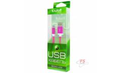 Кабель USB Krutoff micro плоский (1m) розовый в коробке