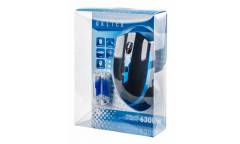 Мышь Оклик 630LW черный/голубой оптическая (1600dpi) беспроводная USB (5but)