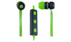 Наушники беспроводные (Bluetooth) Perfeo Sound Strip внутриканальные c микрофоном зеленые/черные
