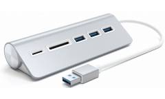 USB-хаб и кардридер Satechi Aluminum USB 3.0 Hub & Card Reader. Интерфейс USB. 3 порта USB 3.0