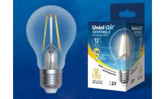 Светодиодная (LED) Лампа FIL (прозр. - ДИММЕР) Uniel LED-A60-12W/3000K/E27/CL/DIM