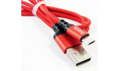 Кабель USB Hoco X14m Times speed MicroUSB 2M (красно-черный)