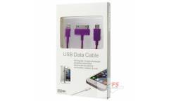 Кабель USB 4в1 (iPhone 5/iPhone 4/Galaxy Tab/micro USB) 0.2м, фиолетовый, техупаковка