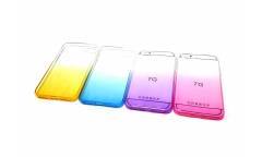 Силиконовая накладка Омбре Iphone 7 фиолет-белый