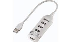 Разветвитель USB 2.0 Hama Round1:4 4порт. белый (00039788)