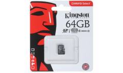 Карта памяти MicroSDXC 64GB Class 10 Kingston Canvas Select UHS-I (80/10MB/s)