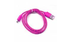 Кабель USB Smartbuy MicroUSB нейлон, длина 1 м, розовый