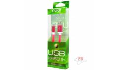 Кабель USB Krutoff micro плоский (1m) ярко-розовый в коробке