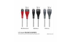 Кабель USB Hoco U32 Unswerving steel braided Lightning Charging Cable Black&Red