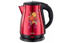 Чайник электрический VAIL VL-5555 красный 1,8 л. рисунок меняет цвет