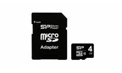 Карта памяти Silicon Power MicroSDHC 4GB Class 10+adapter