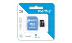 Карта памяти SmartBuy MicroSDHC 8GB Class 10+adapter