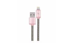 Кабель USB Hoco U5 Metal lightning Charging and Sync cable Розовое Золото
