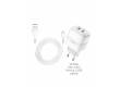 CЗУ Hoco C77A Highway dual port charger set + Micro White