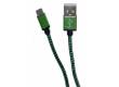 Кабель USB micro,  текстиль, зеленый, 1м
