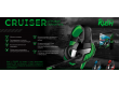Игровая гарнитура RUSH CRUISER,LED-подсветк, динамики 50мм, гибкий микрофон, черн/зелен