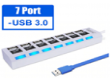 USB 3.0 хаб с выключателями, 7 портов, СуперЭконом, белый