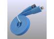Кабель USB для Iphone плоский 5, 6s, 8 pin, 1м, голубой