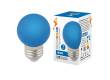 Лампа светодиодная Volpe COLOR LED-G45-1W/BLUE/E27/FR/С шар синий